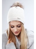 Beige Mütze mit Silberfaden für den Winter C16 – Online-Shop – Boutique